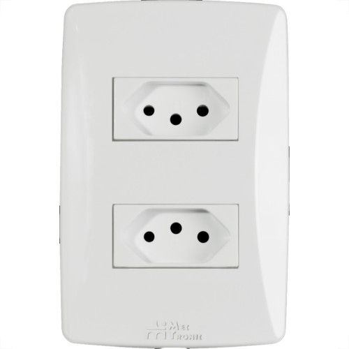 Conjunto Mectronic Petra 2 Tomadas 2 Polos+Terra 10A. - 39056 Conjunto Mectronic Petra 2 Tomadas 2 Polos+Terra 10A. - 39056