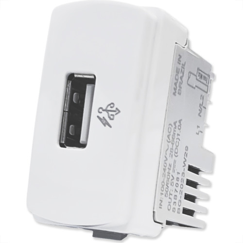 Modulo Schneider Miluz 1 Tomada Usb 1A. Branca - S3B70810