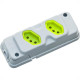 Tomada Barra Fiolux 2P+T. 20A. Dupla Cinza/Verde