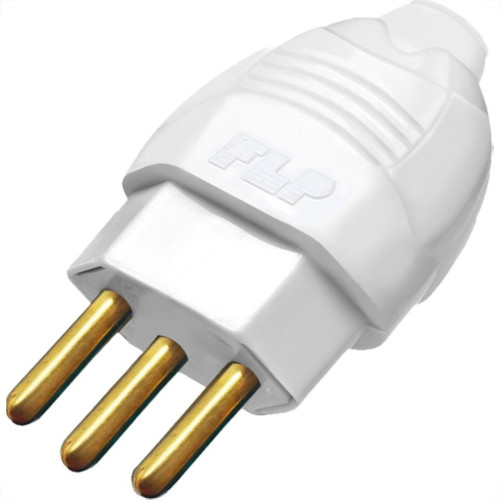 Pino Macho Flp 2 Polos+Terra 20A. Oco Branco - Kit C/10 Pecas Pino Macho Flp 2 Polos+Terra 20A. Oco Branco - Kit C/10 Pecas