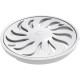 Grelha Plastica Redonda Branca Tigre Com Fecho 10X10Cm - Dn100 - Kit C/12 Pecas