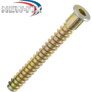 Parafuso Estrutural Moveleiro Escariado Allen Bicromatizado Newfix 5,0 X 5,0Mm - Kit C/2 Cartelas