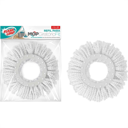 Refil Para Mop Flash Limp Fit Giratorio Branco - Rmop5011 Refil Para Mop Flash Limp Fit Giratorio Branco - Rmop5011
