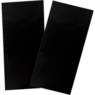 Vidro Retangular Escuro Carbografite Para Mascara De Solda N.10 Pacote Com 12 Pecas