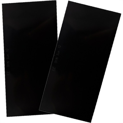 Vidro Retangular Escuro Carbografite Para Mascara De Solda N.10 Pacote Com 12 Pecas