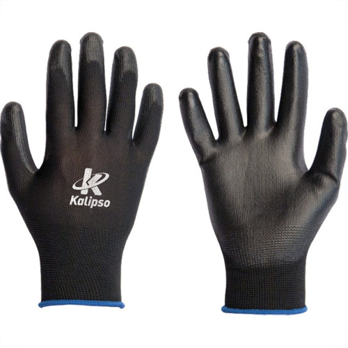 Luva Malha Kalipso Pu Multitato Preta 7 - P - Kit C/12 Pares Luva Malha Kalipso Pu Multitato Preta 7 - P - Kit C/12 Pares