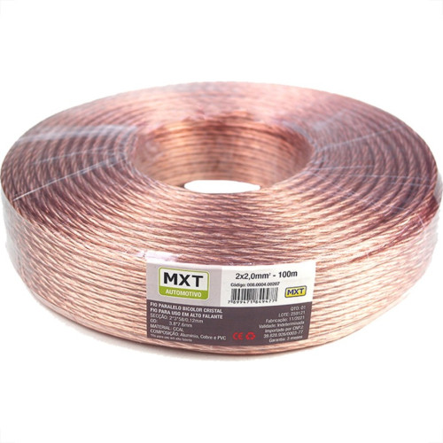 Fio Bicolor Para Som Cristal Mxt 2X2,00 Fio Bicolor Para Som Cristal Mxt 2X2,00