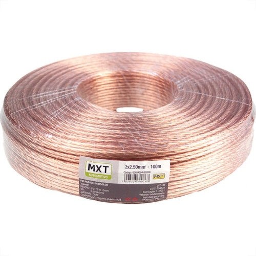 Fio Bicolor Para Som Cristal Mxt 2X2,50 Fio Bicolor Para Som Cristal Mxt 2X2,50