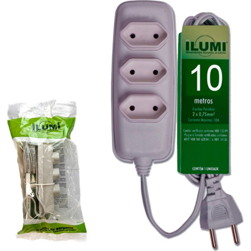 Extensao Ilumi Paralela 2 Polos 0,75Mm Cinza -10M -1793 Extensao Ilumi Paralela 2 Polos 0,75Mm Cinza -10M -1793