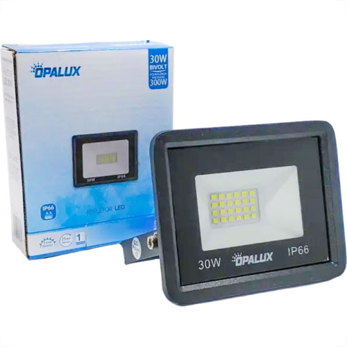 Refletor De Led Opalux 30W. 6500K. 800Lm Ip66 Preto Bivolt Refletor De Led Opalux 30W. 6500K. 800Lm Ip66 Preto Bivolt