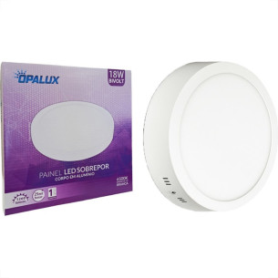 Plafon Led Sobrepor Opalux Redondo 18W. 1260Lm. 6500K. Bivolt Branco Plafon Led Sobrepor Opalux Redondo 18W. 1260Lm. 6500K. Bivolt Branco