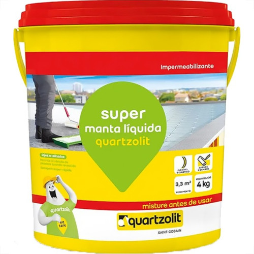 Impermeabilizante Quartzolit Super Manta Liquida Branco 4Kg Impermeabilizante Quartzolit Super Manta Liquida Branco 4Kg