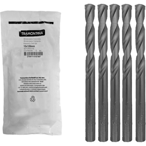Broca Widea Tramontina Basic 12,0Mm Pacote Com 5 Pecas - 43126/014 - Kit C/5 Pecas Broca Widea Tramontina Basic 12,0Mm Pacote Com 5 Pecas - 43126/014 - Kit C/5 Pecas