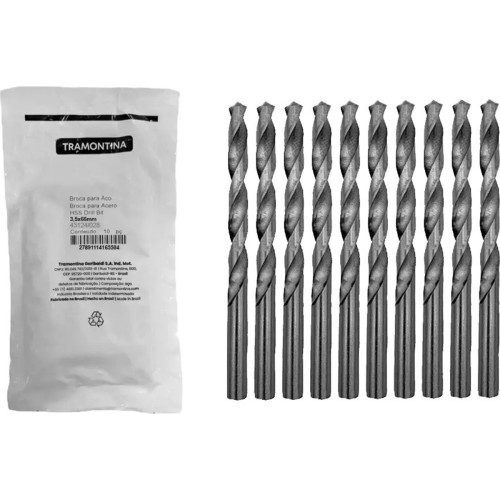 Broca Aco Rapido Tramontina Basic 3,5Mm Pacote Com 10 Pecas - 43124/028 - Kit C/10 Pecas Broca Aco Rapido Tramontina Basic 3,5Mm Pacote Com 10 Pecas - 43124/028 - Kit C/10 Pecas