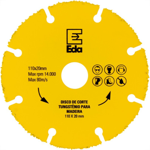 Disco Para Madeira Tungstenio Eda 110 X 20Mm - 0Qf Disco Para Madeira Tungstenio Eda 110 X 20Mm - 0Qf