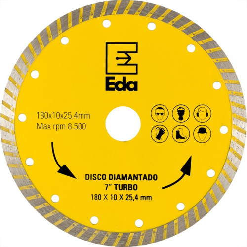 Disco Diamantado Eda Turbo 180Mm X 25,4Mm - 0Qi Disco Diamantado Eda Turbo 180Mm X 25,4Mm - 0Qi