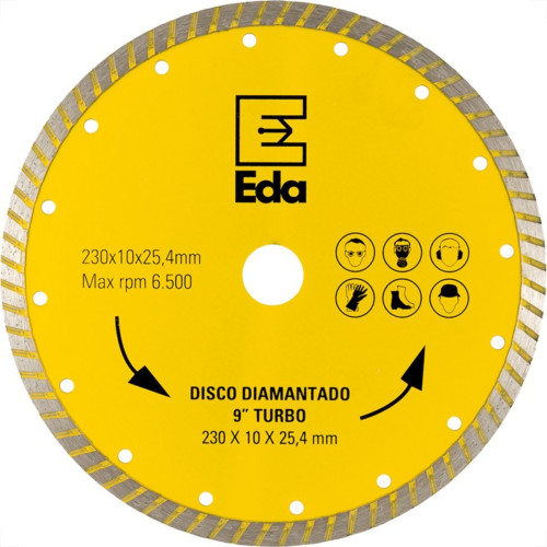 Disco Diamantado Eda Turbo 230Mm X 25,4Mm - 0Qj Disco Diamantado Eda Turbo 230Mm X 25,4Mm - 0Qj