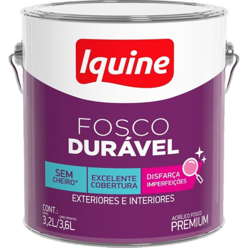 Tinta Acrilica Premium Iquine Fosco Duravel 3,6L Branco Neve