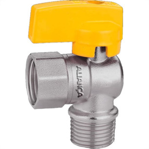 Registro Para Gas Esfera Alianca Angular Macho/Femea 1/2'' - 550/12