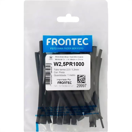 Tubo Termocontratil 2,5Mm / 1,30Mm Preto Pacote Com 1 Metro - W2,5Pr1000 Tubo Termocontratil 2,5Mm / 1,30Mm Preto Pacote Com 1 Metro - W2,5Pr1000
