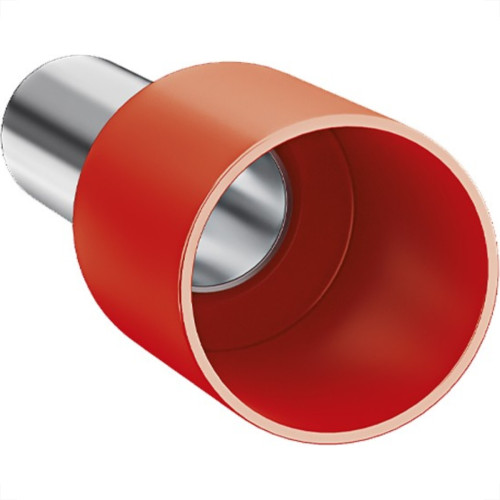 Terminal Tubular Ilhos Isolado Simples Sforplast 10,0Mm Comprimento 12Mm - Vermelho