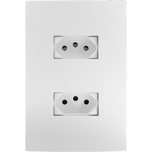 Conjunto Ilumi I9-Inove Branco Com Placa 2 Tomadas 20A. - 94121 Monobloco Conjunto Ilumi I9-Inove Branco Com Placa 2 Tomadas 20A. - 94121 Monobloco