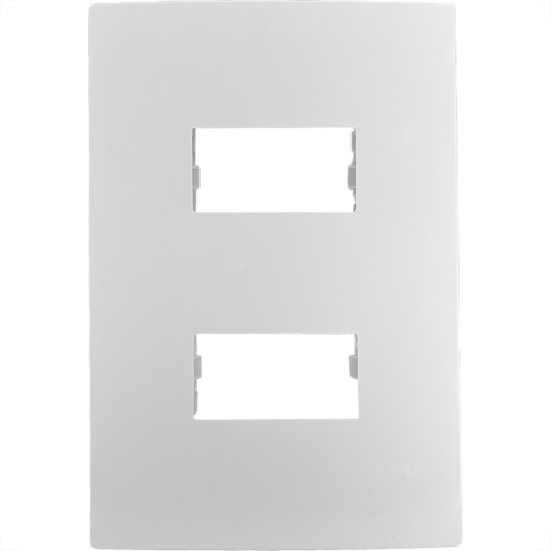Placa Conjunto Ilumi I9-Inove Branco 4X2 2 Modulos Horizontais Com Suporte - 96080 Placa Conjunto Ilumi I9-Inove Branco 4X2 2 Modulos Horizontais Com Suporte - 96080