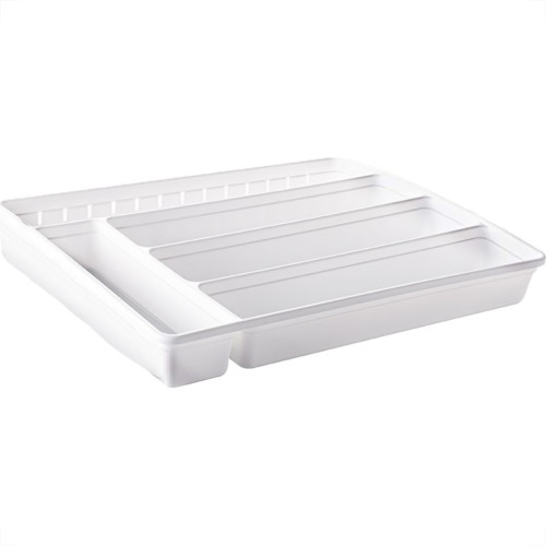 Organizador De Talheres Plastico Plasutil 5 Divisórias Branco - 9728 Organizador De Talheres Plastico Plasutil 5 Divisórias Branco - 9728