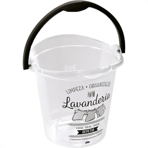 Balde Plasutil Plastico Decorado Transparente 8L - 4400 Balde Plasutil Plastico Decorado Transparente 8L - 4400