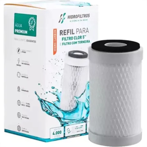 Refil Vela Para Filtro Hidro Filtros Clor 5'' Carbon Block - 902-0012