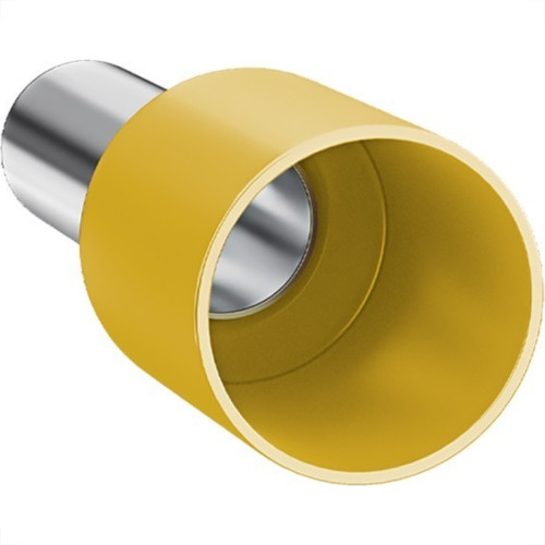 Terminal Tubular Ilhos Isolado Simples Sforplast 25Mm Comprimento 22Mm - Amarelo