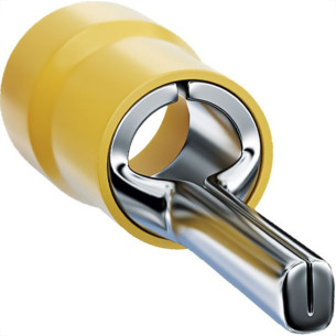 Terminal Pino Pre-Isolado 25Mm Comprimento 16Mm - Amarelo Pacote Com 25 Pecas