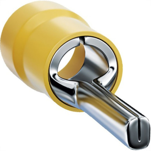 Terminal Pino Pre-Isolado 25Mm Comprimento 16Mm - Amarelo Pacote Com 25 Pecas