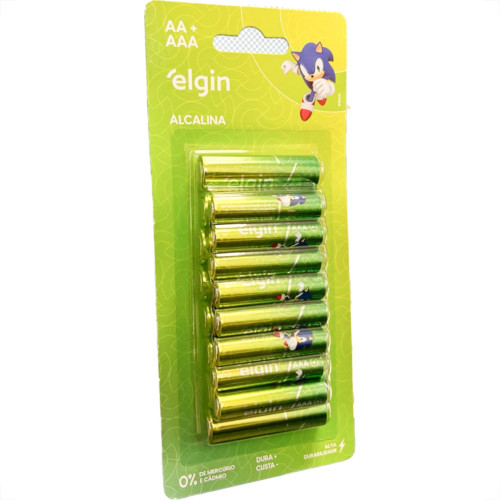 Pilha Elgin Alcalina Cartela Com 16 Pecas - 8 Pecas Aa + 8 Pecas Aaa Pilha Elgin Alcalina Cartela Com 16 Pecas - 8 Pecas Aa + 8 Pecas Aaa