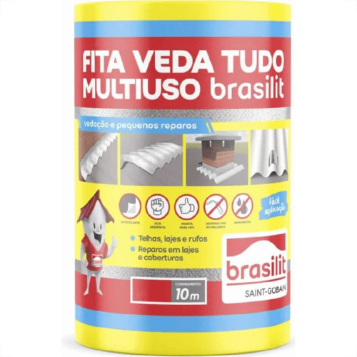 Fita Multiuso Brasilit Veda Tudo Aluminio 20Cm X 10M Fita Multiuso Brasilit Veda Tudo Aluminio 20Cm X 10M