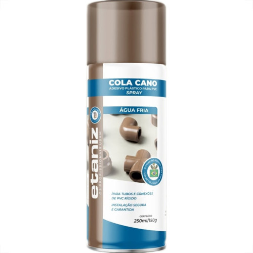 Cola Para Tubos E Conexoes Pvc Spray Etaniz 150Gr. Cola Para Tubos E Conexoes Pvc Spray Etaniz 150Gr.