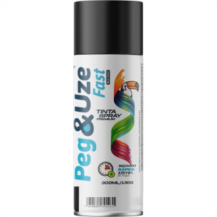 Spray Peg E Uze Fast Alta Temperatura Preto Fosco 300Ml/130G.