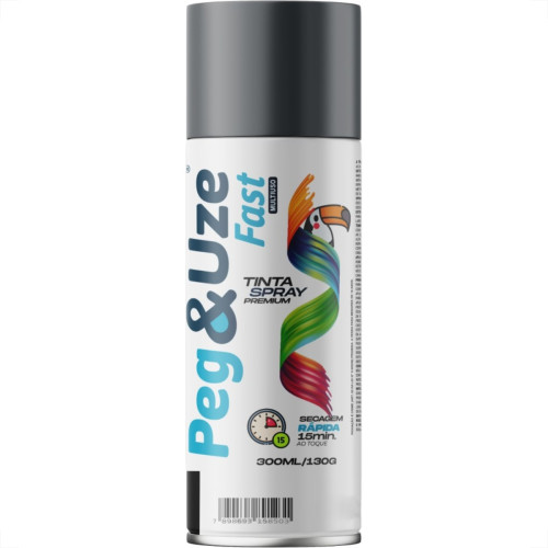 Spray Peg E Uze Fast Uso Geral Cinza Escuro 300Ml/130G.