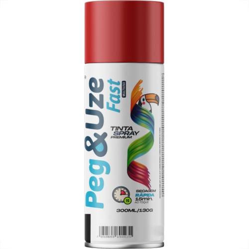 Spray Peg E Uze Fast Uso Geral Vermelho Fosco 300Ml/130G.