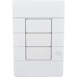 Placa Conjunto Dicompel Ritz Branca 4X2 - Cega + Suporte - Rzb-2300/34