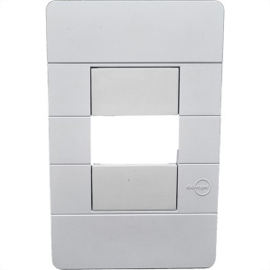Placa Conjunto Dicompel Ritz Branca 4X2 - 1 Modulo Horizontal + Suporte - Rzb-2300/37