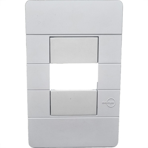 Placa Conjunto Dicompel Ritz Branca 4X2 - 1 Modulo Horizontal + Suporte - Rzb-2300/37 Placa Conjunto Dicompel Ritz Branca 4X2 - 1 Modulo Horizontal + Suporte - Rzb-2300/37
