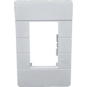 Placa Conjunto Dicompel Ritz Branca 4X2 - 3 Modulos Horizontais + Suporte - Rzb-2300/35