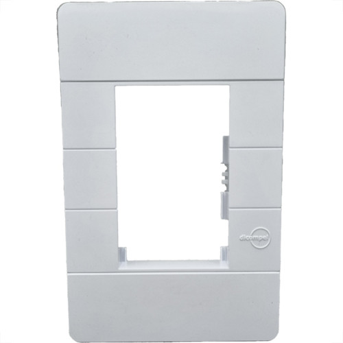 Placa Conjunto Dicompel Ritz Branca 4X2 - 3 Modulos Horizontais + Suporte - Rzb-2300/35 Placa Conjunto Dicompel Ritz Branca 4X2 - 3 Modulos Horizontais + Suporte - Rzb-2300/35