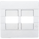 Placa Conjunto Dicompel Ritz Branca 4X4 - 2 Modulos Horizontais + Suporte - Rzb-2300/41