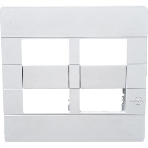 Placa Conjunto Dicompel Ritz Branca 4X4 - 4 Modulos Horizontais + Suporte - Rzb-2300/42