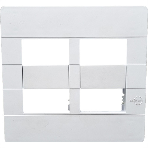 Placa Conjunto Dicompel Ritz Branca 4X4 - 4 Modulos Horizontais + Suporte - Rzb-2300/42 Placa Conjunto Dicompel Ritz Branca 4X4 - 4 Modulos Horizontais + Suporte - Rzb-2300/42