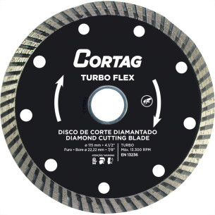 Disco Diamantado Cortag Turbo Flex 115Mm X 22,2Mm Para Esmerilhadeira - 61549