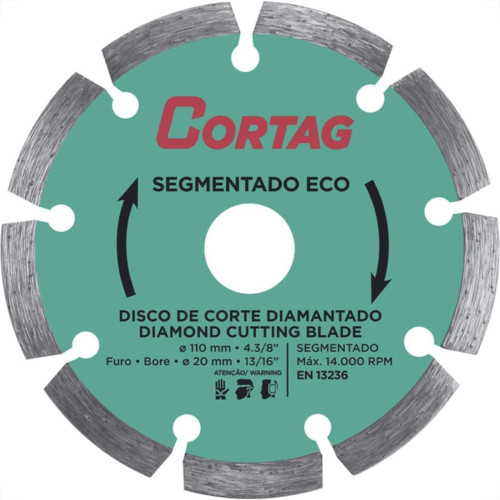 Disco Diamantado Cortag Eco 110Mm X 20Mm Segmentado - 61699 Disco Diamantado Cortag Eco 110Mm X 20Mm Segmentado - 61699