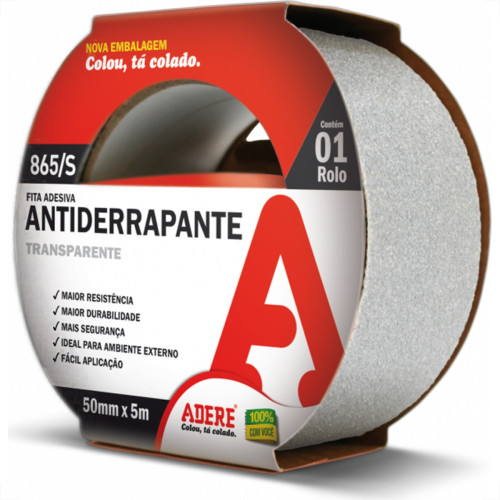 Fita Antiderrapante Adere Transparente 865S 50Mm X 5M